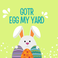 Bunny with egg my yard
